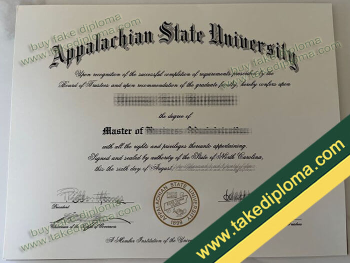 Appalachian State University diploma, Appalachian State University degree, Appalachian State University certificate