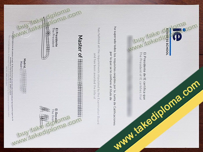 IE Business School diploma, IE Business School degree, IE Business School certificate