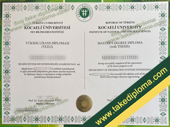 Kocaeli Üniversitesi diploma, Kocaeli Üniversitesi degree, Kocaeli Üniversitesi certificate
