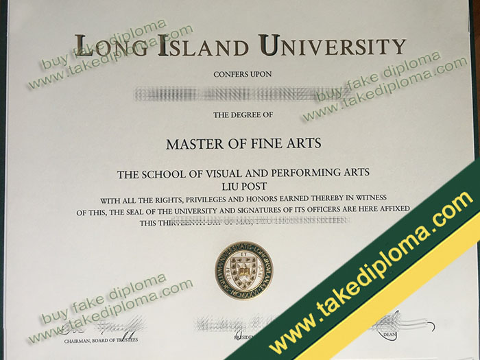 Long Island University diploma, Long Island University degree, Long Island University certificate