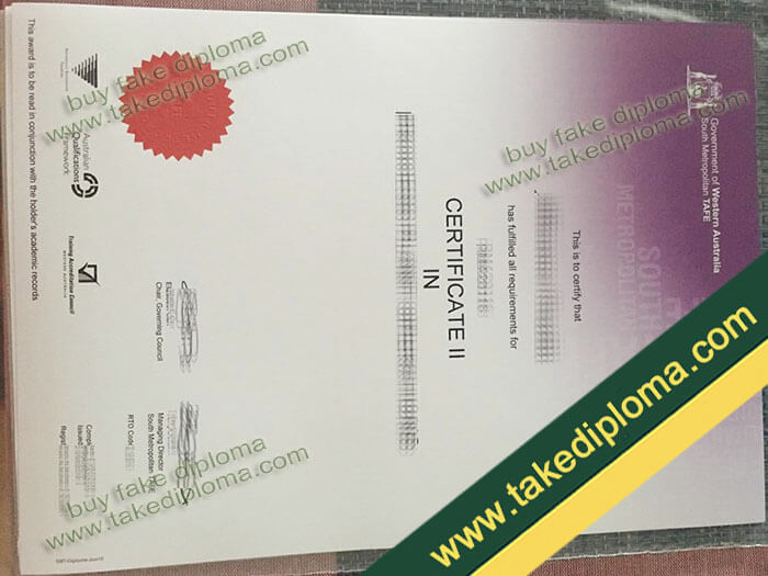 South Metropolitan TAFE diploma, South Metropolitan TAFE certificate