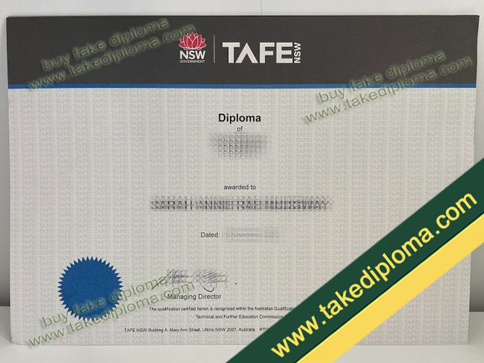 TAFE NSW diploma certificate sample TAFE NSW diploma certificate sample How to quickly buy a TAFE NSW Diploma Certificate?