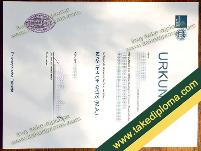 Universität zu Köln diploma, Universität zu Köln degree, Universität zu Köln urkunde