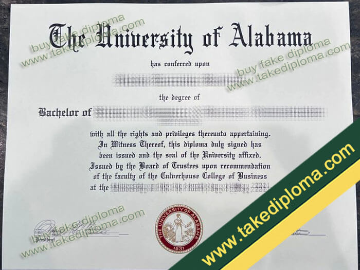 University of Alabama diploma, University of Alabama degree, University of Alabama certificate