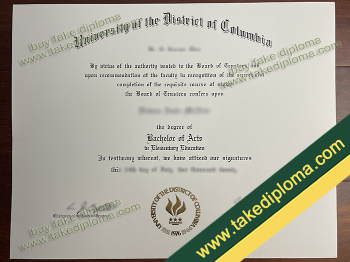 University of the District of Columbia diploma, University of the District of Columbia degree, University of the District of Columbia certificate
