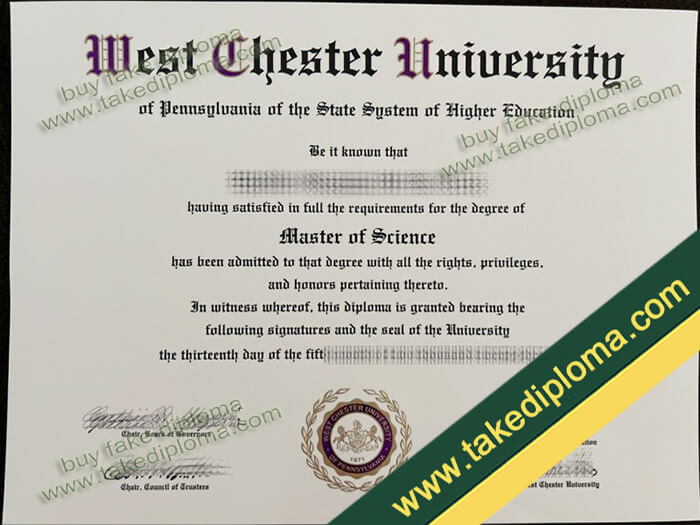 West Chester University diploma, West Chester University degree, West Chester University certificate