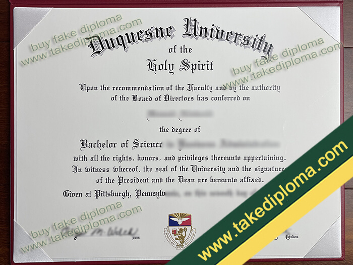 Duquesne University diploma, Duquesne University degree, Duquesne University certificate