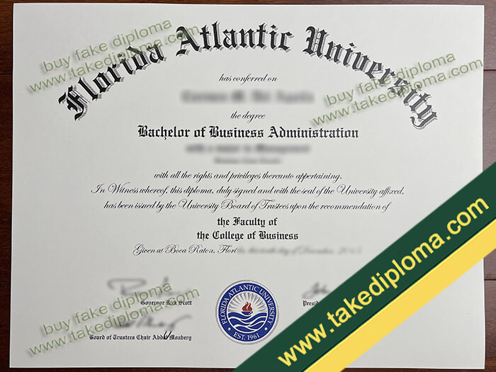Florida Atlantic University diploma, Florida Atlantic University degree, Florida Atlantic University certificate
