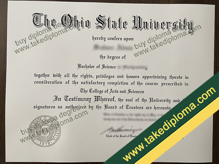 Ohio State University diploma, Ohio State University degree, Ohio State University certificate